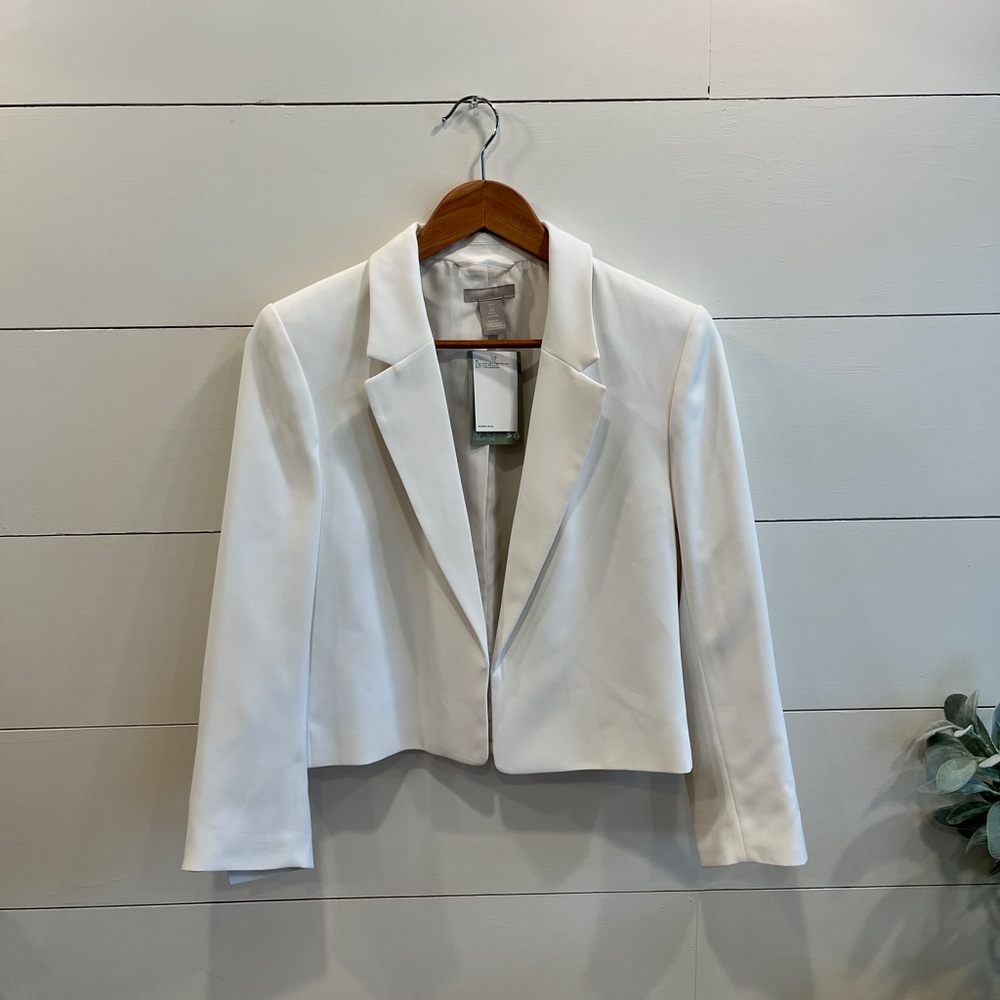 NWT H&M Cropped White Women’s Blazer Jacket, size S